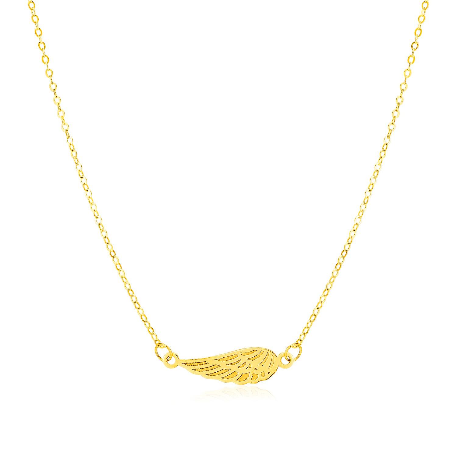 14K galben de aur Angel Wing colier