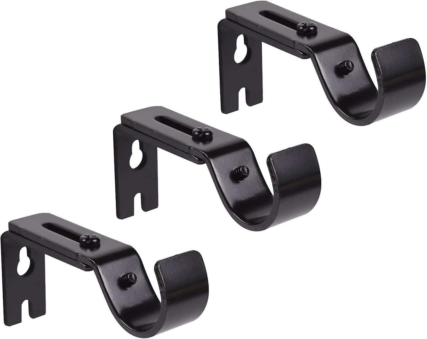 Adjustable Curtain Rod Support Bracket, Satin Nickel, 3 Pack