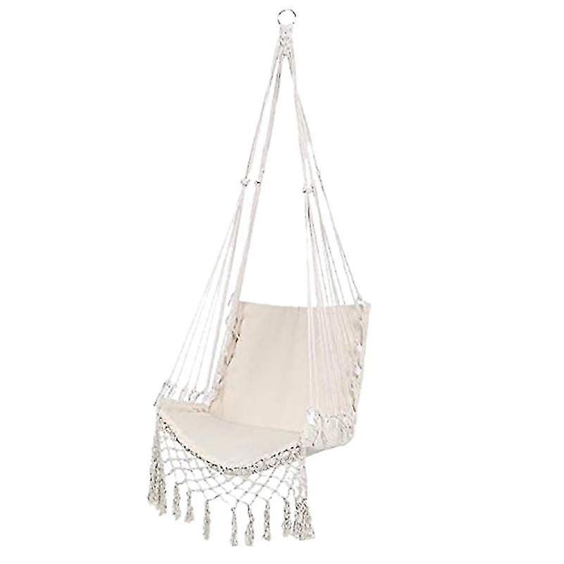 Chaise hamac suspendue beige de sécurité blanche Siège de corde de balançoire