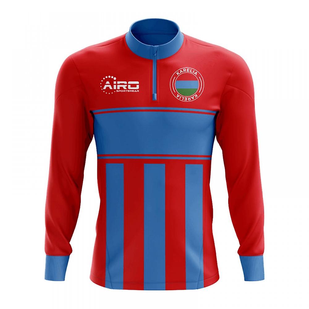 Karelia Concept Football Half Zip Midlayer Top (Red-Blue)