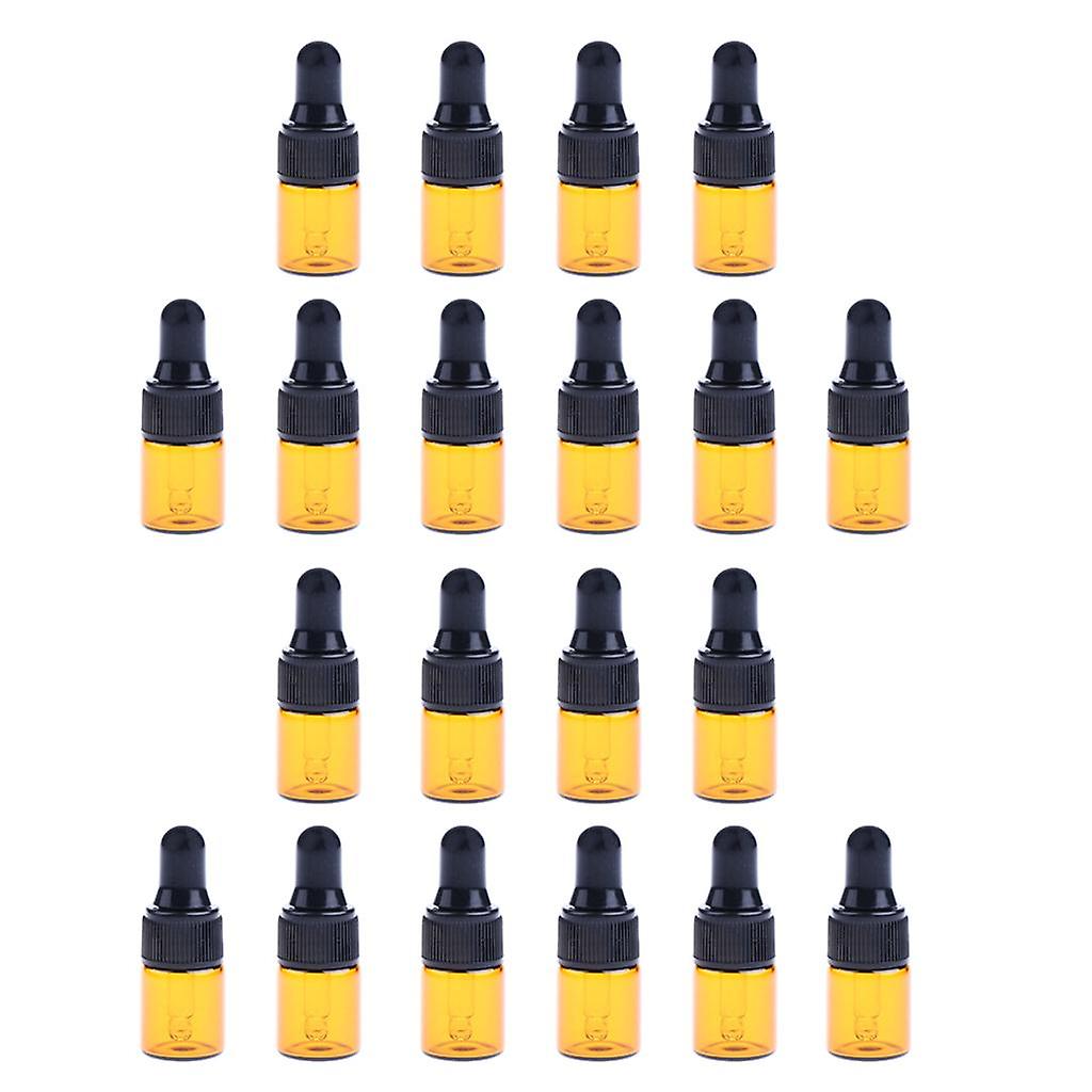 20 Pieces Mini Refillable Glass Dropper Bottle for Essential Oils 1ML