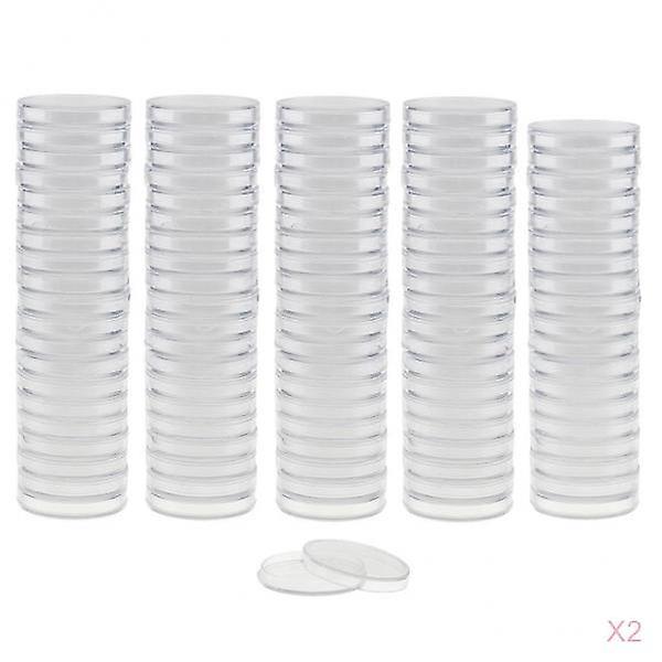 200pcs Clear Round Plastic Coin Capsules Container Storage Holder Case 38mm