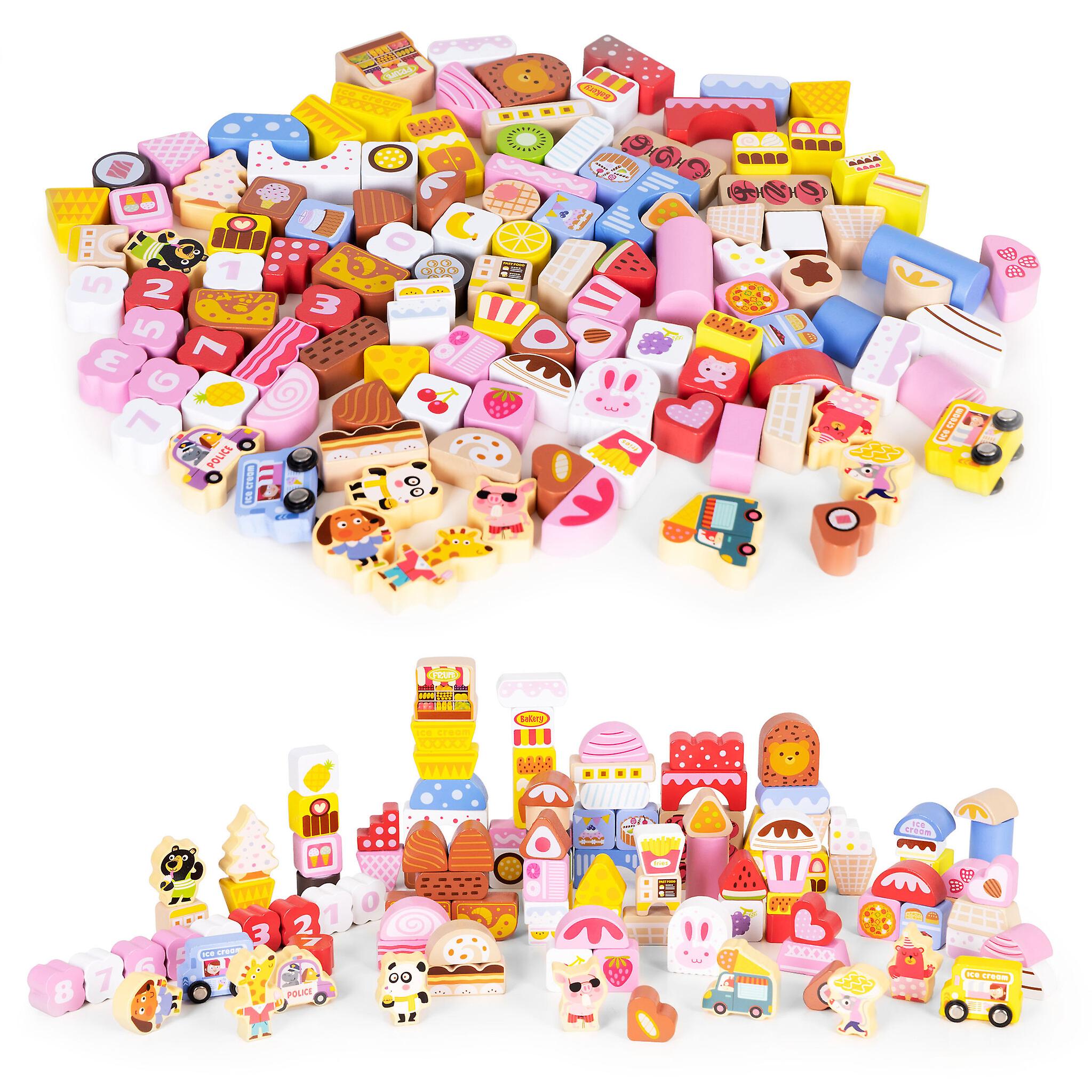 Ecotoys - wooden block set - 116 elements