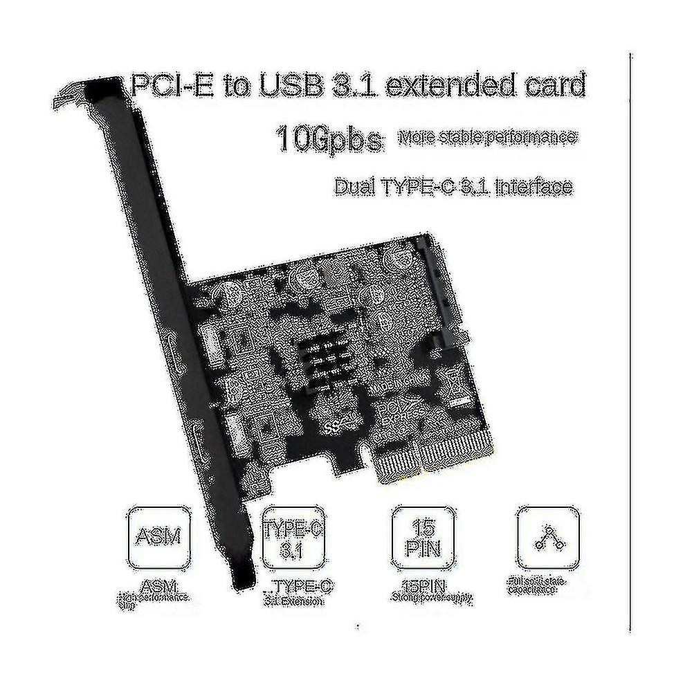 Pcie3.0 To Usb3.1 Expansion Card Asm3142 Dual-port Type-c 10g Full Height Half Height Desktop Pc Bu
