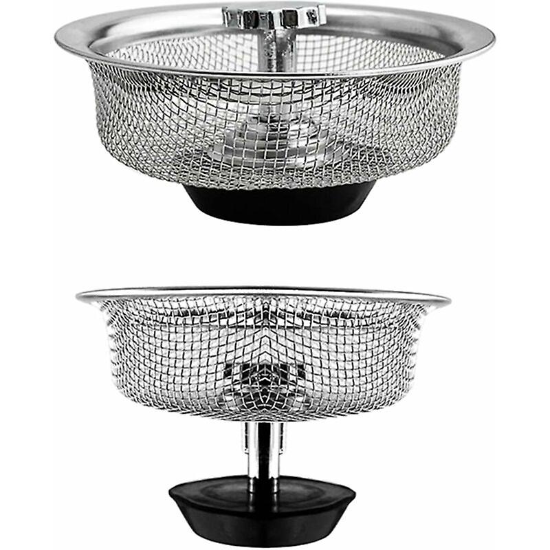 2pcs Universal Stainless Steel Kitchen Sink Strainer