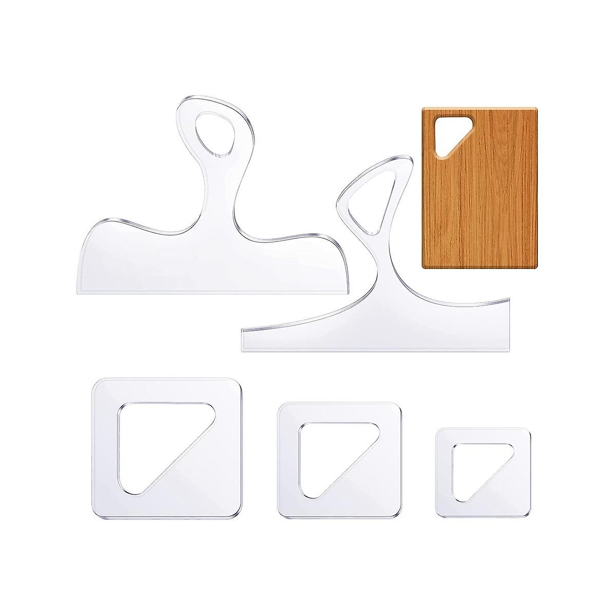5 Pcs Router Templates for Woodworking Acrylic Templates Angled Curvy Tracing Stencils Guide Tools