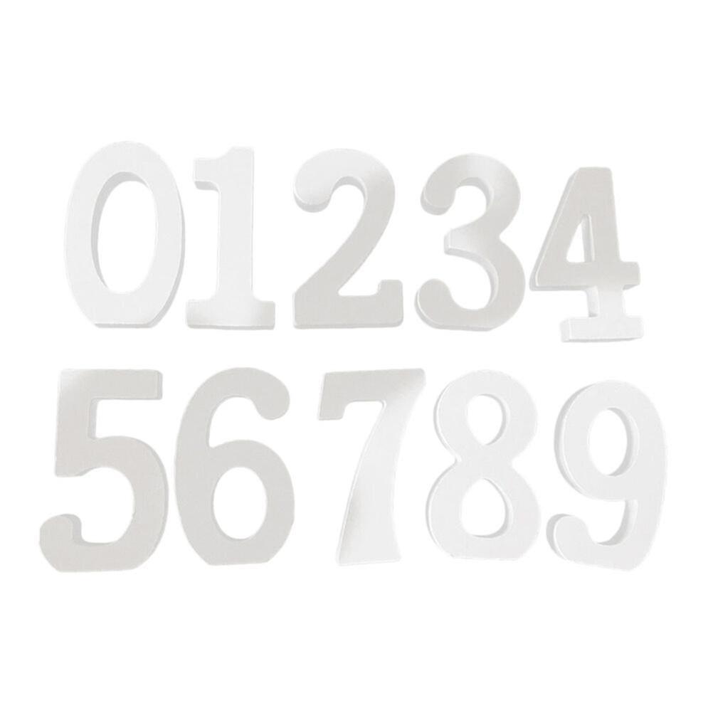 10pcs 8cm Simple Wooden Number Decor Modern Table Number Decoration Wedding Table White Numbers Sign