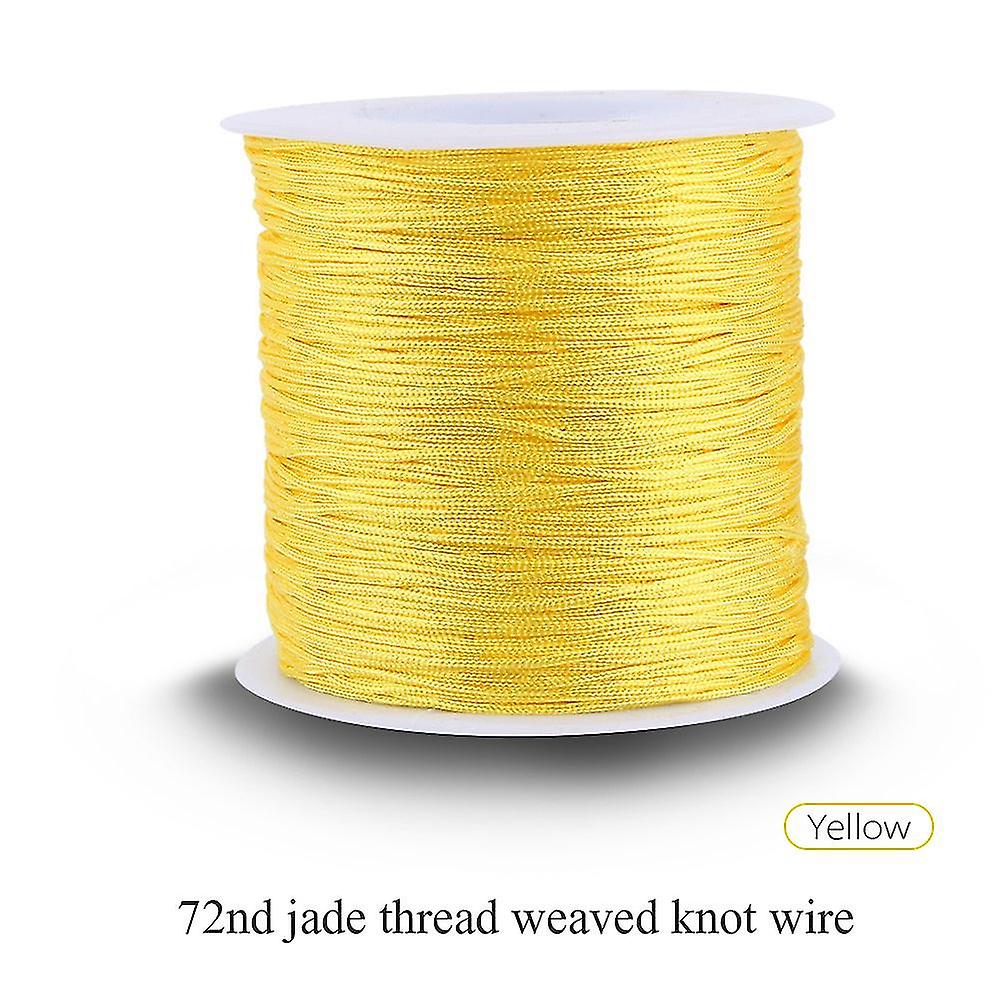 100M x 0.8mm Nylon Home Supplies Rattail Macrame Shamballa Thread String Yellow