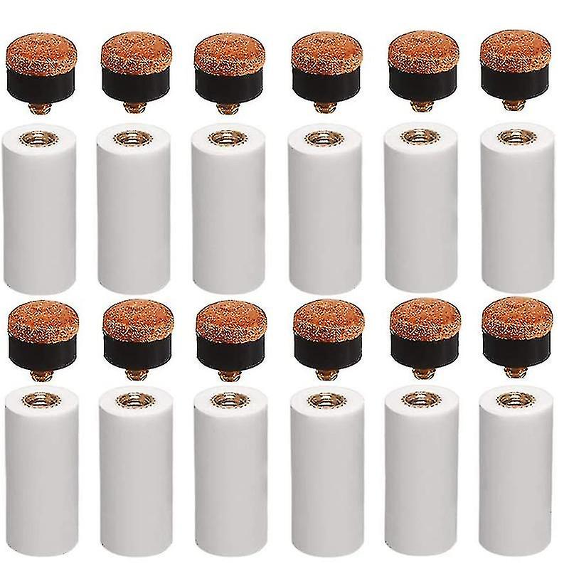 12 ensembles 12mm Billiard Pool Cue Tips avec Pool Cue Ferrule pour Snooker A