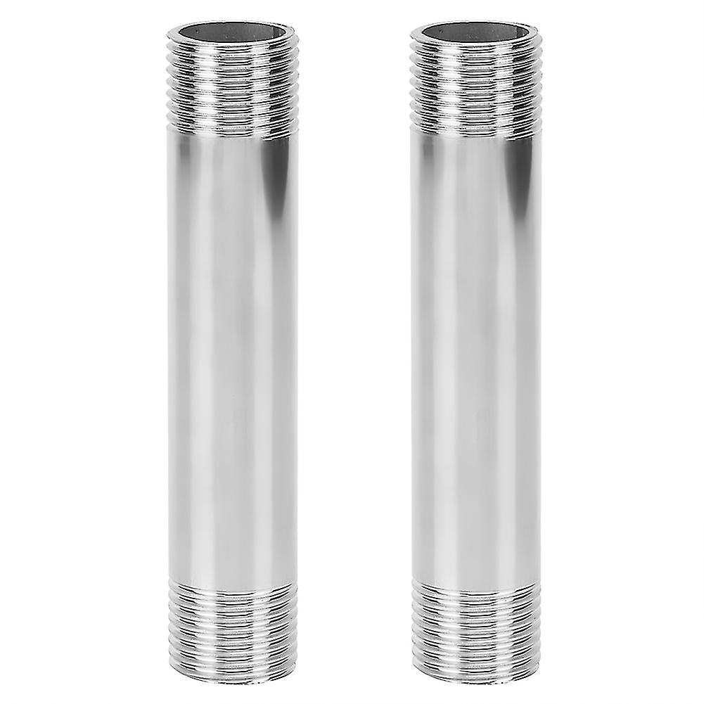 2Pcs Stainless Steel Equal Diameter Threaded Pipe Nipple Connector Plumbing FittingsG3/4 Male Thread Extension Rod 10cm