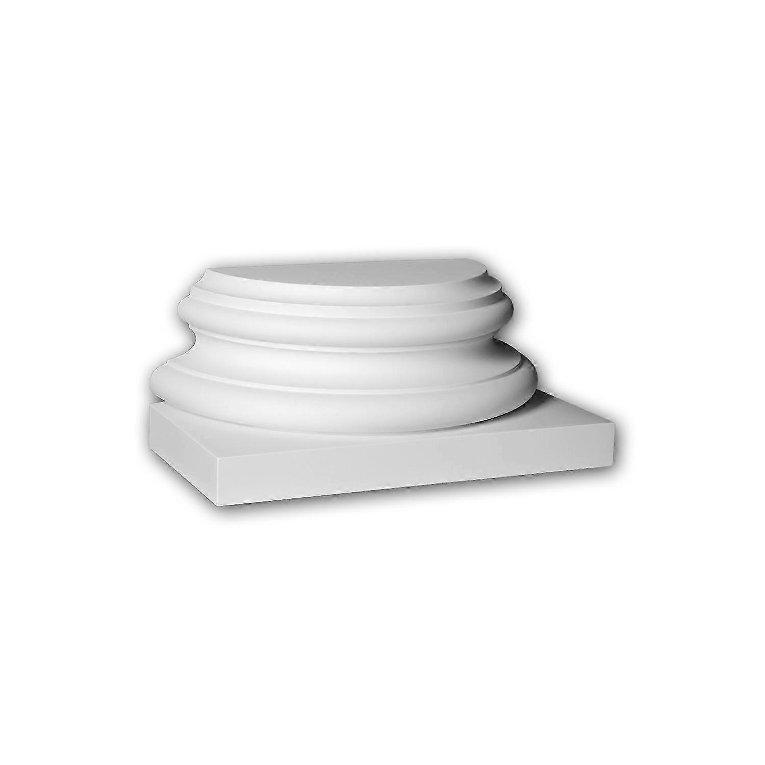 Profhome Decor 1 x Half column base 417302 Profhome white Rigid polyurethane foam pre-primed lightweight, sturdy, dimensiona