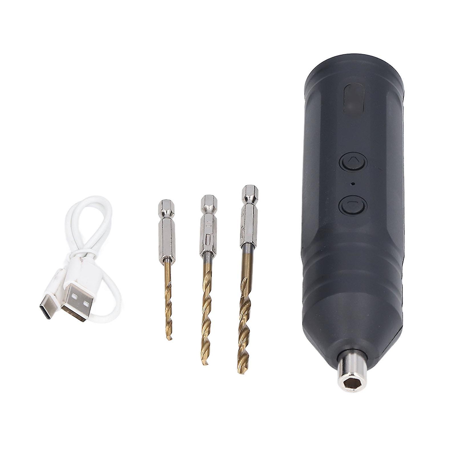 Electric Screwdriver Cordless with 3pcs Twist Drill Bit Tool Set Kit for Maintenance 