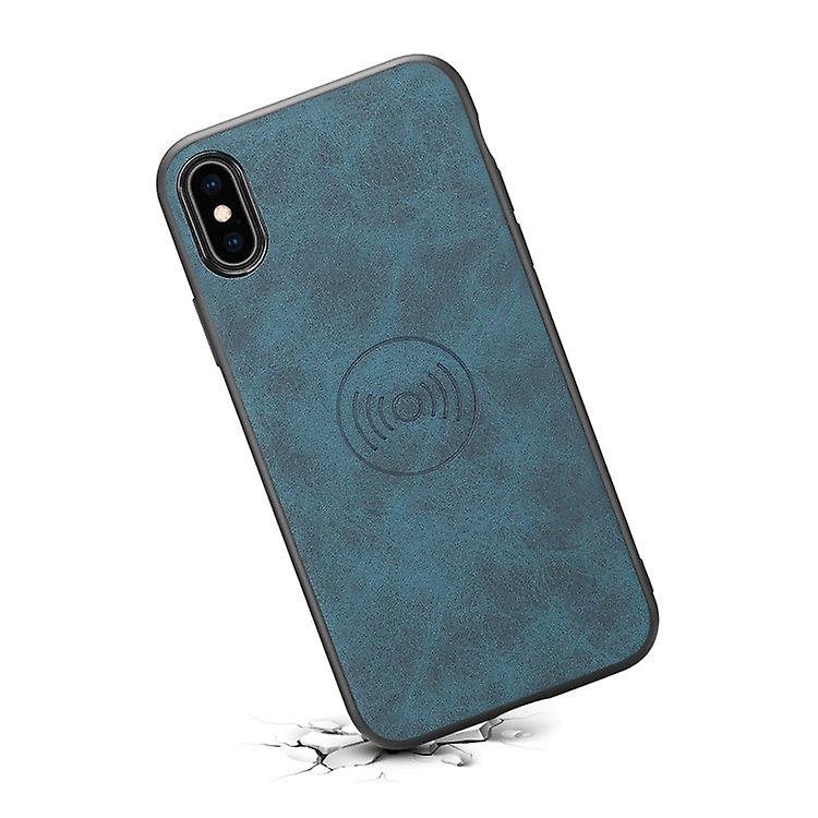 Wallet Leather Case Card Slot For Iphone Xs Max Retro Blue Pc4592