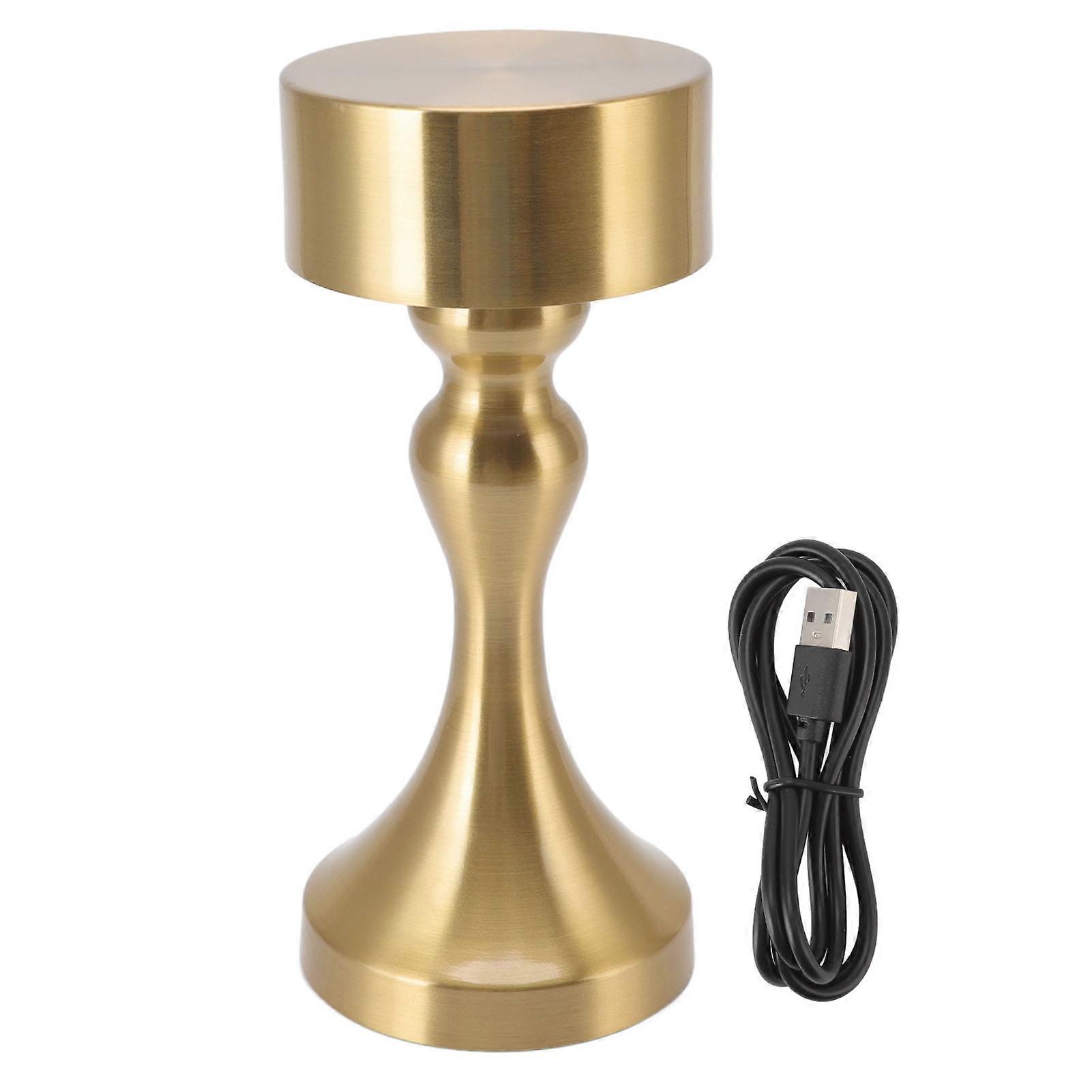 Gold-Plated Rechargeable LED Table Lamp with Durable Night Light Design