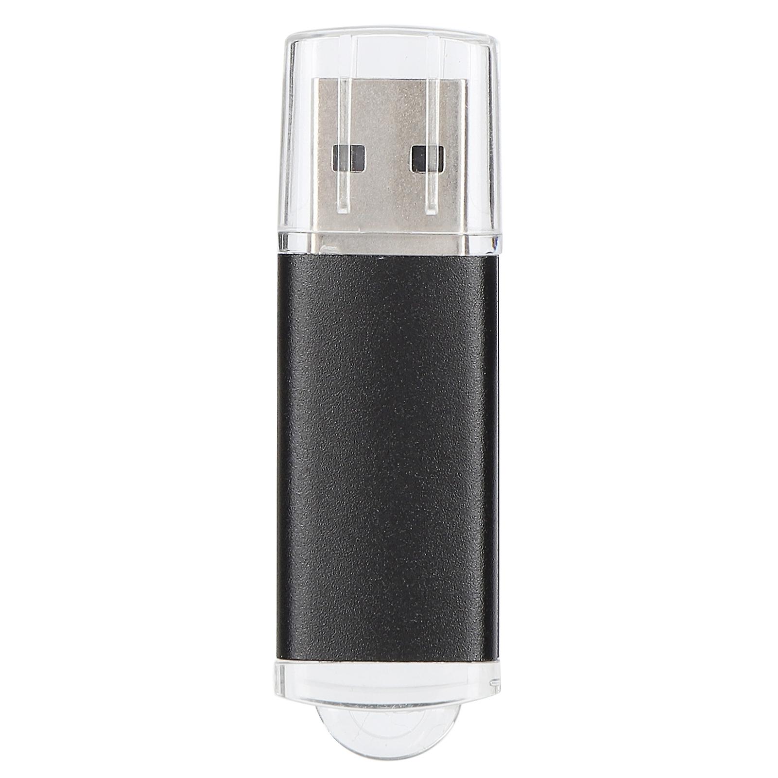 Clé USB 8 Go avec couvercle transparent et mémoire de stockage portable noire pour PC et tablette
