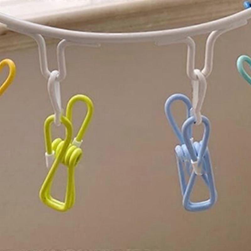 Clips Laundry Rack Dormitory Clamp Circular Clothes Drying Non Drop Multi Function Candy Color 10 Clip