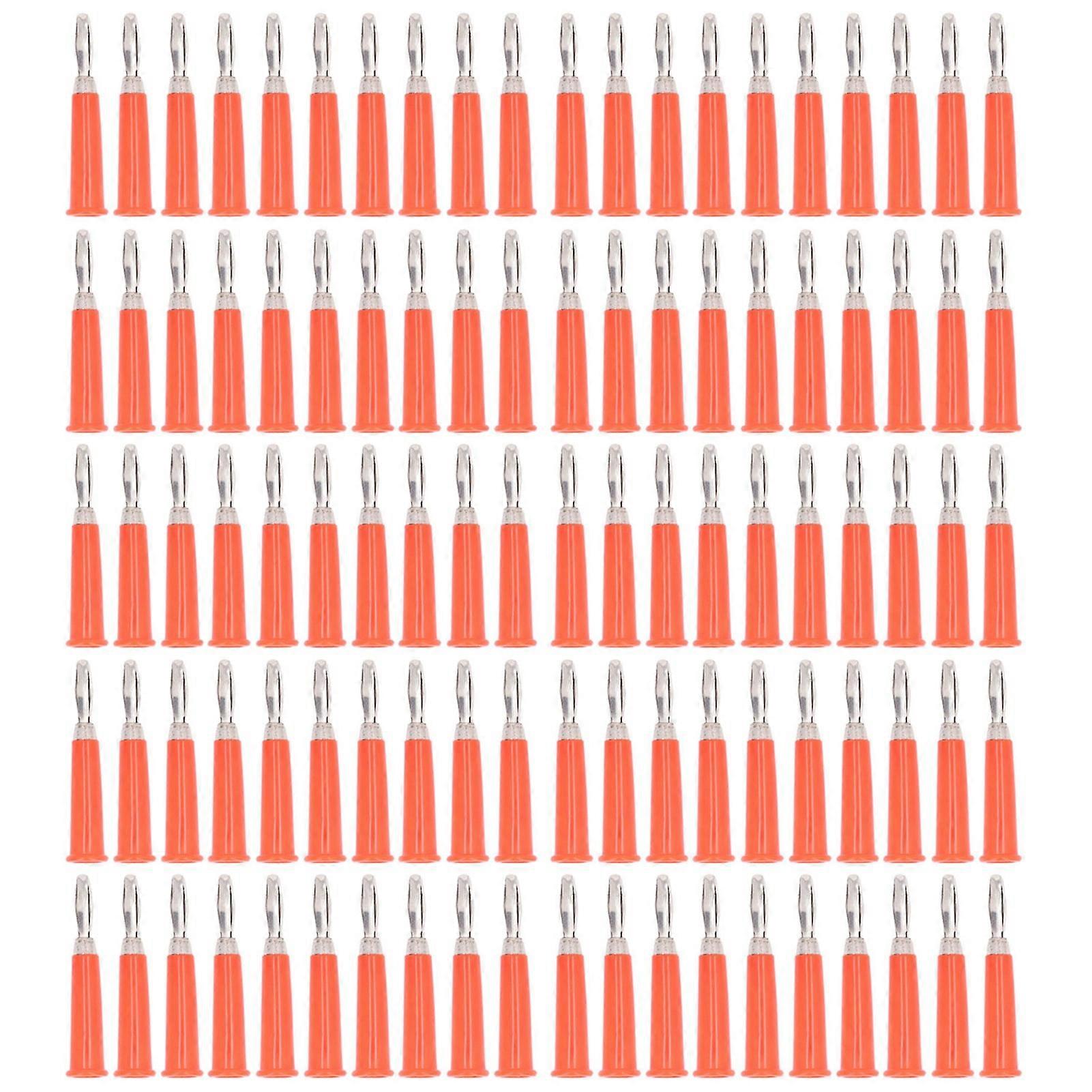 100Pcs συνδετήρας ABS κραμάτων ABS κραμάτων ψευδαργύρου βουλωμάτων μπανάνας βύσματος ορείχαλκου κέρατος ενωμένος στενά για τις μπαταρίες φορτηγών 4mmRed