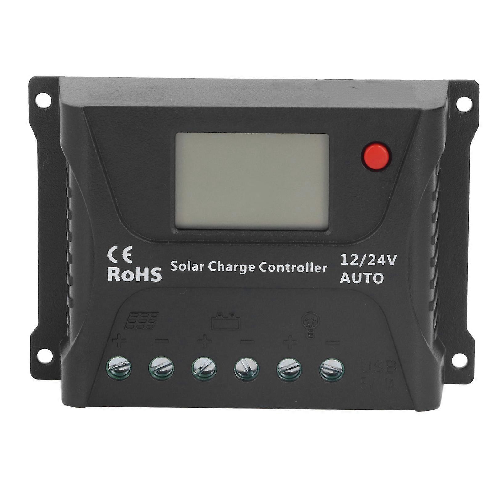 Solar Charge Controller PWM Discharge Control LED Display with USB 10A 12V 24V for Battery
