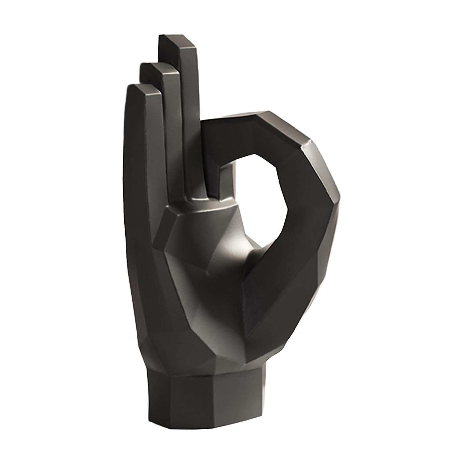 Hand Gesture,Desk Statue Hand Gesture Statue,Creative Finger Sculpture Decor for Bookshelf,Desk Top ,Cabinet Shelf