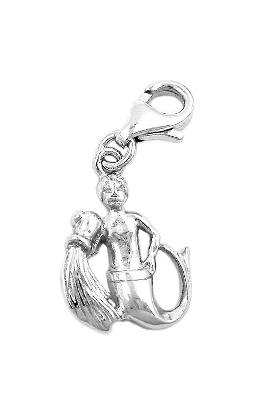 Pendant 16x12mm Charm Aquarius Shiny Rhodium Plated Silver 925 - Gl93122