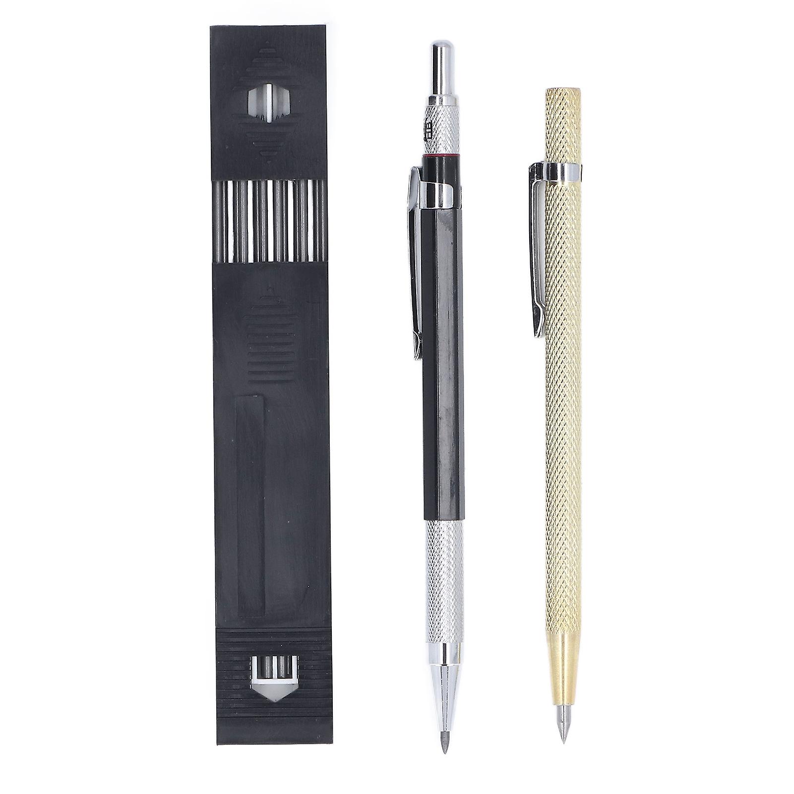 Carpenter Pen Set Woodworking Liner Carbide Scriber Tool with Refill for Drawing