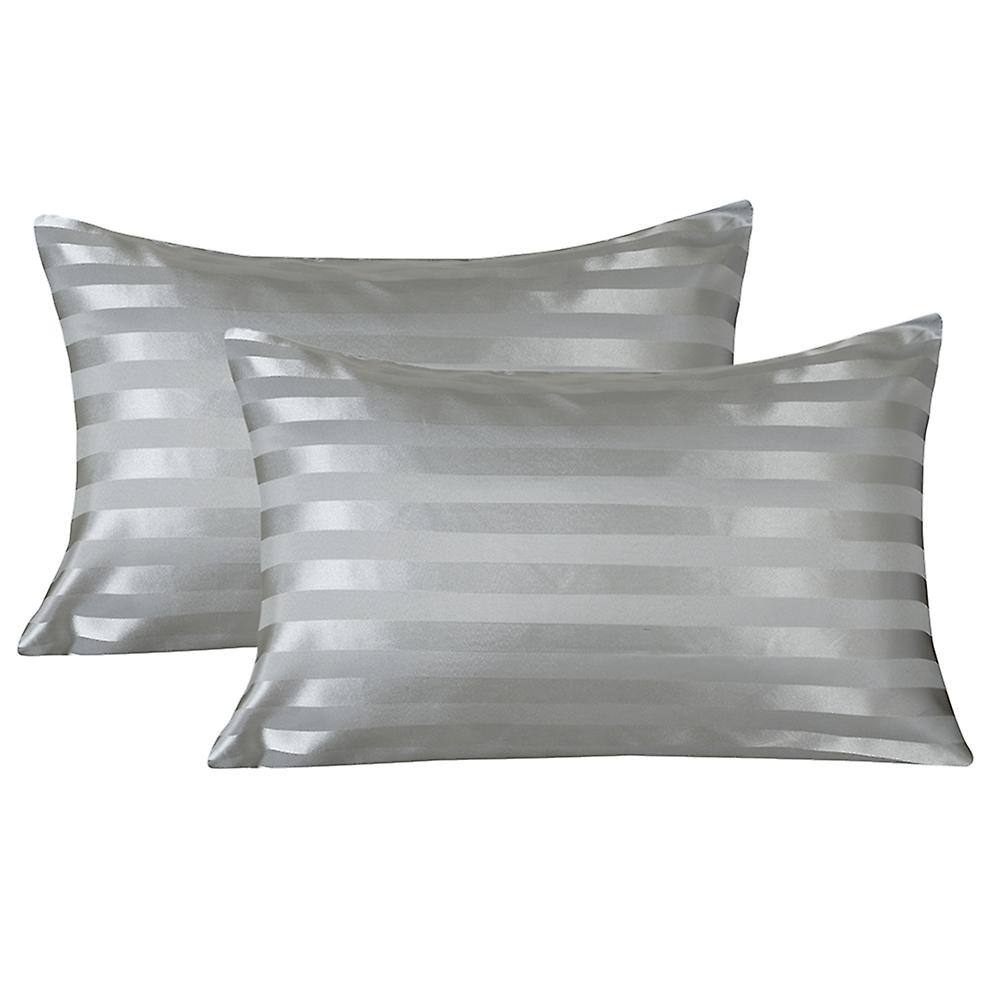 2pcs Artificial Silk Breathable Comfortable Pillowcase Pillow Case (L)