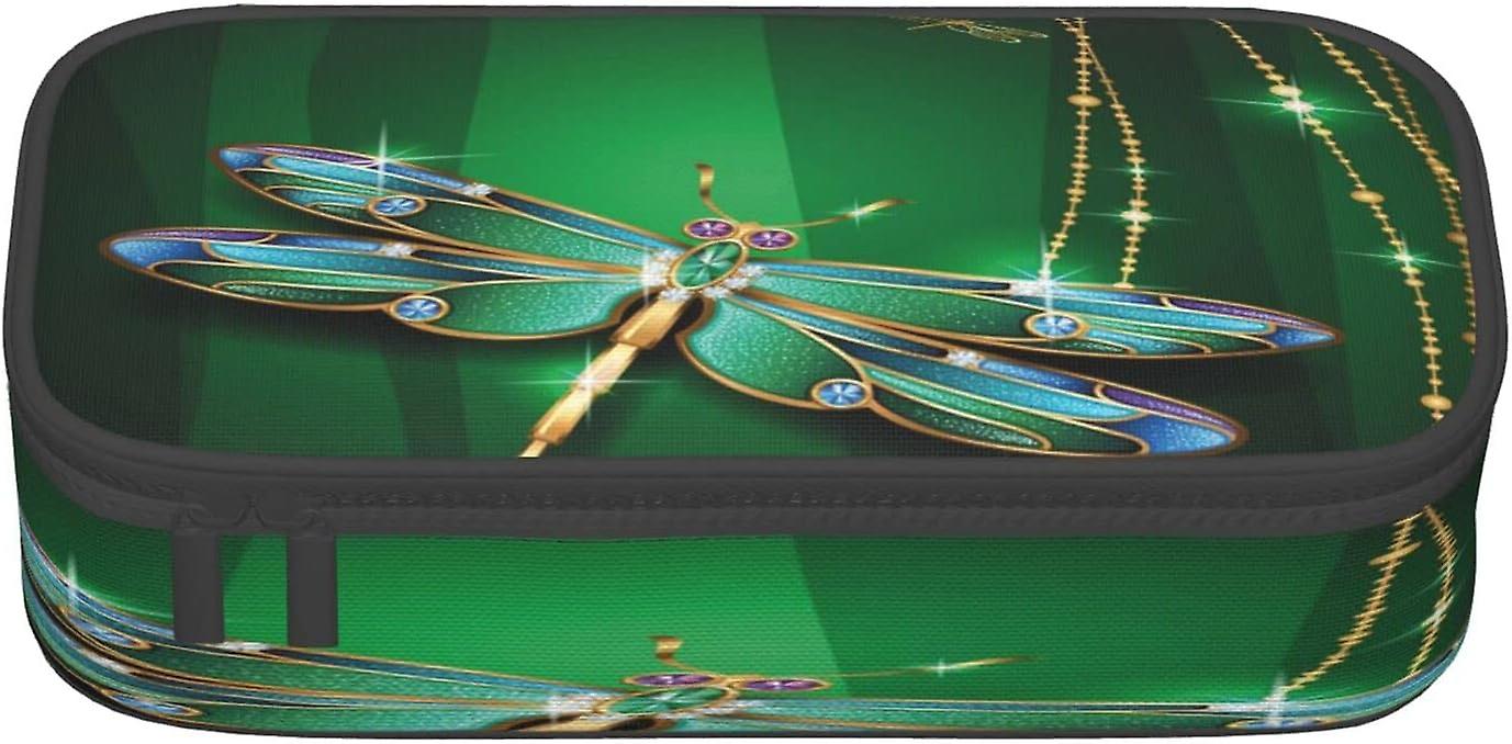 سعة كبيرة مقلمة مقلمة جوهرة اليعسوب القرطاسية حقيبة قلم رصاص حقيبة ماكياج حقيبة مكتبية محمولة للمراهقين الفتيات الكبار89753