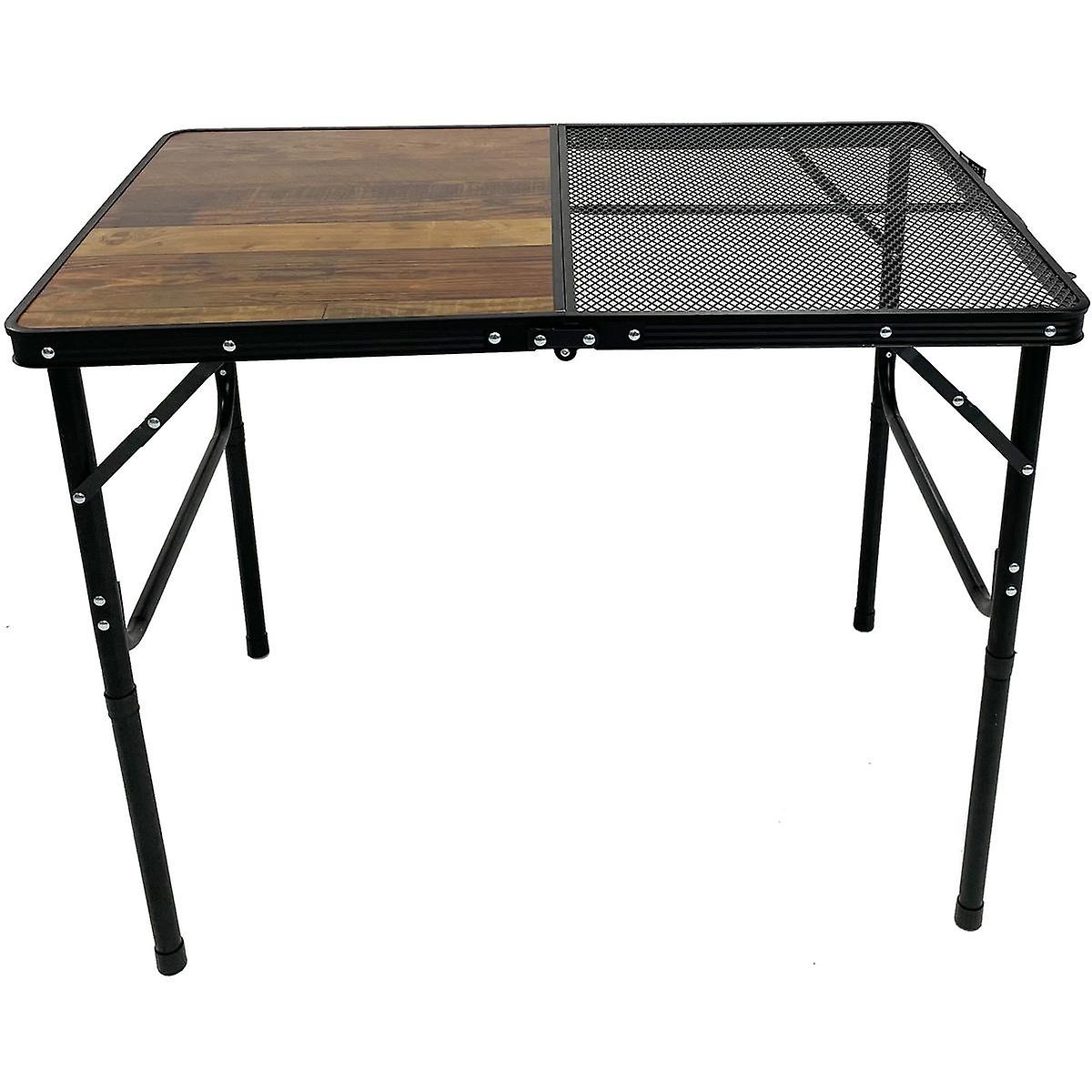 Foldable camping table - 60x90x36-68 cm - aluminium - max. 30 kg