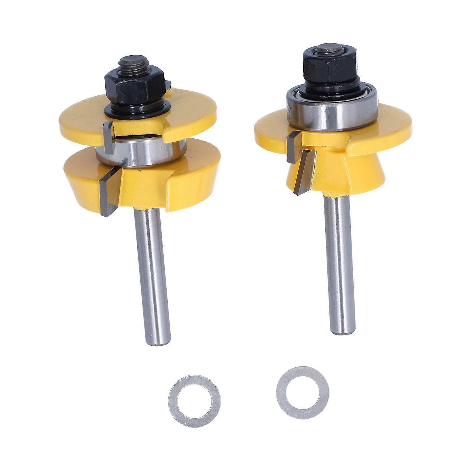 2Pcs Router Bit Metal Milling Cutter Edging Cutting Tool Set Kit for Woodworking1/4in