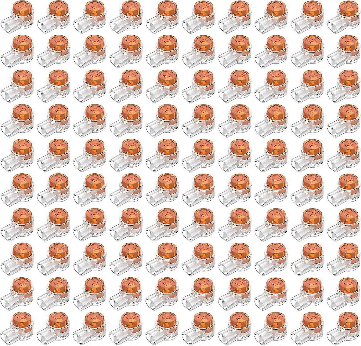 100pcs Scotchlok UY Waterproof Connector, Resin Filled Cable Connectors Connection Clamps For Garden