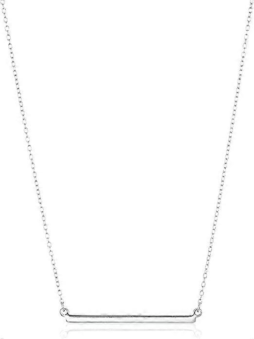 Sterling Silver Horizontal Bar Necklace, 18"