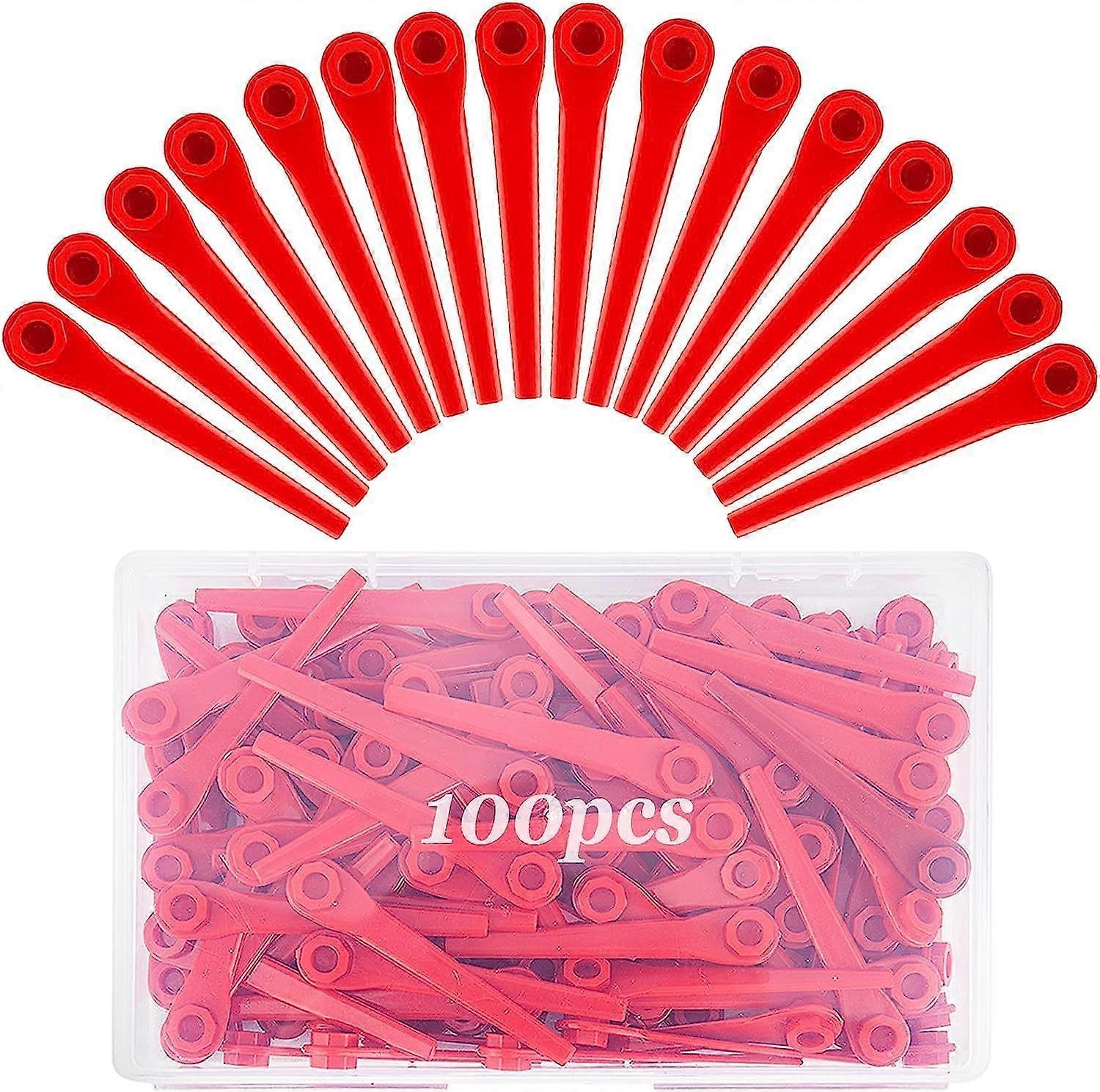 100 PCS Plastic Blades Compatible with String Trimmer, Replacement Blades for Garden and Lawn Edge Trimmer