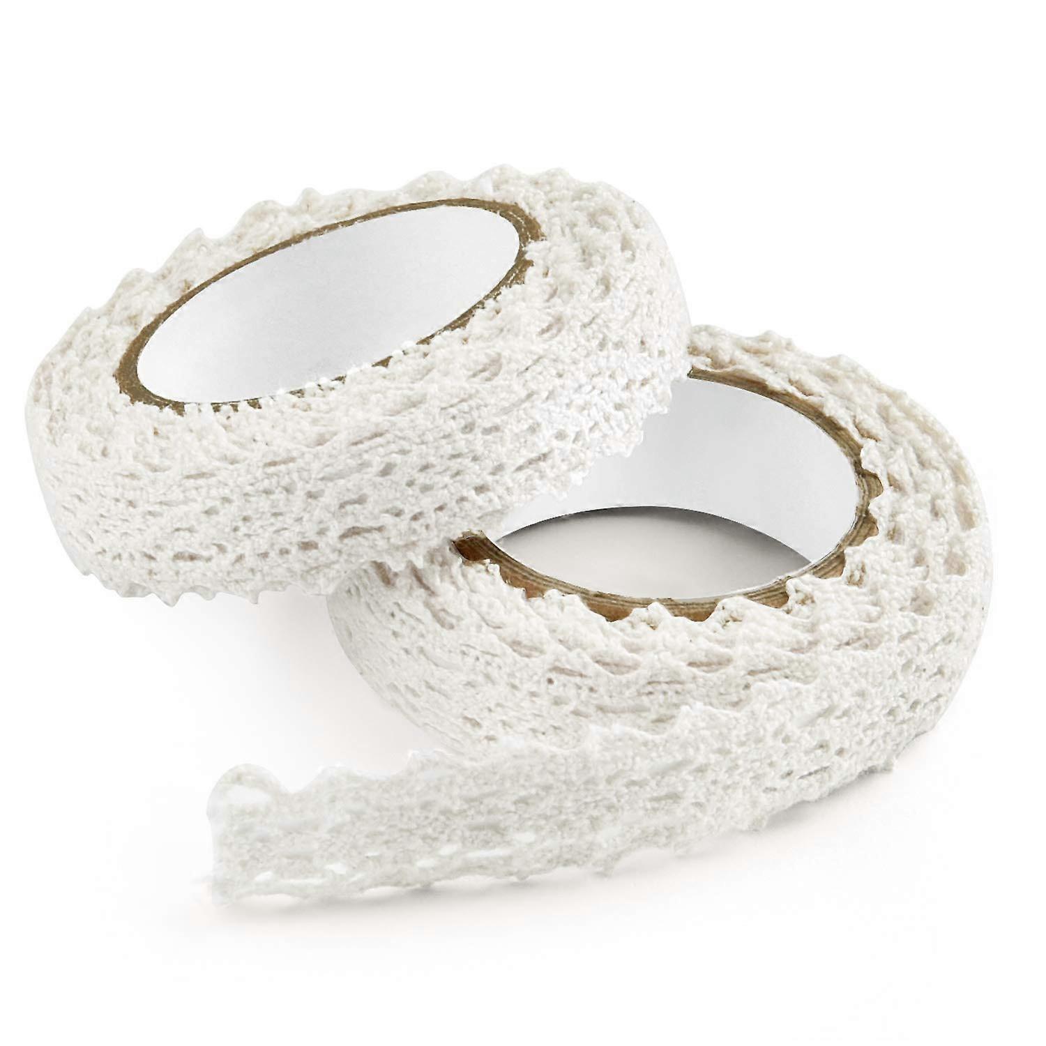 2 Pcs Ruban de Dentelle Blanche Ruban de Dentelle Auto-adhsif Ruban