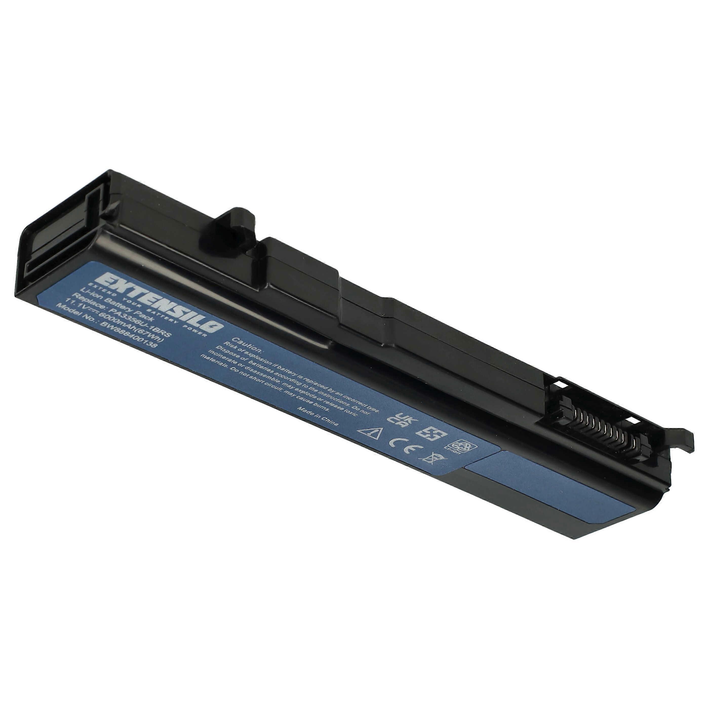EXTENSILO batterij compatibel met Toshiba Tecra M5-S433, M5-ST5011, M5L, M5-S4332, M5-415, M5-143, M5-383, M5-S4331 notebook (6000 mAh, 11,1 V, Li-Ion)