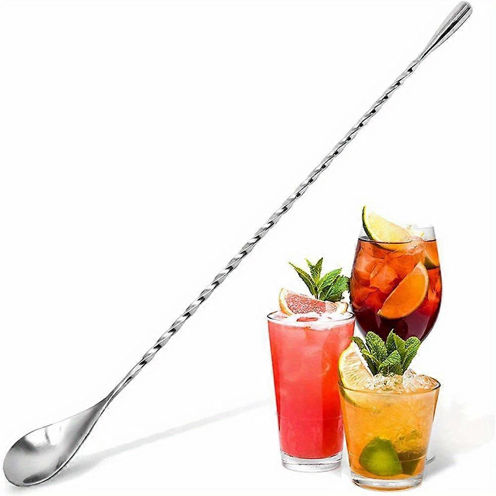 1set Stainless Steel Bar Tools For Mixing Cocktails, Including Long-handled Stirrers, A Bartender's Spoon, And A Whisky Shaker. Perfect Accessories Fo