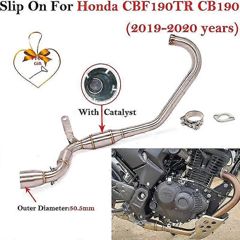 unique pipeSlip-On For Honda CBF190TR CB190R 2019 2020 Motorcycle Modified Escape Systems Front Mid Link Pipe With Catalyst 51mm