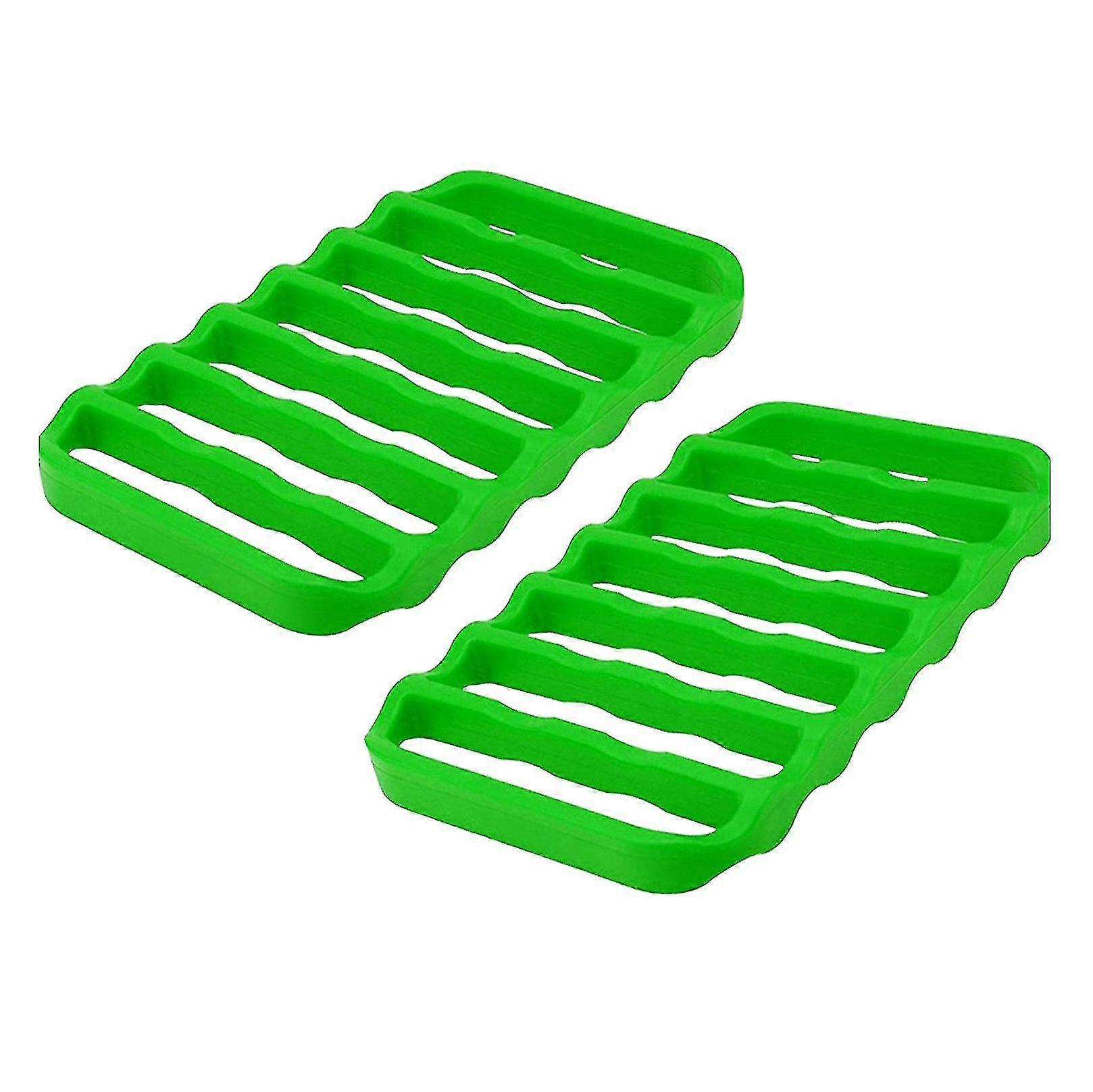 2 Pack Non Stick Cooling Rack Compatible With Meat Silicone Baking Rack Green