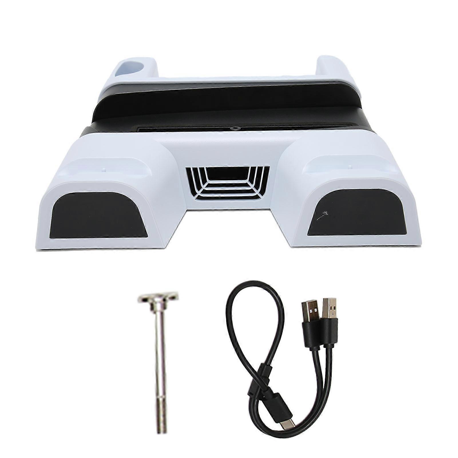 Dual Charging Station 3 Levels Adjustable Fan Speed Built In 10 Game Card Slot Cooling Stand With Led Light For Ps5