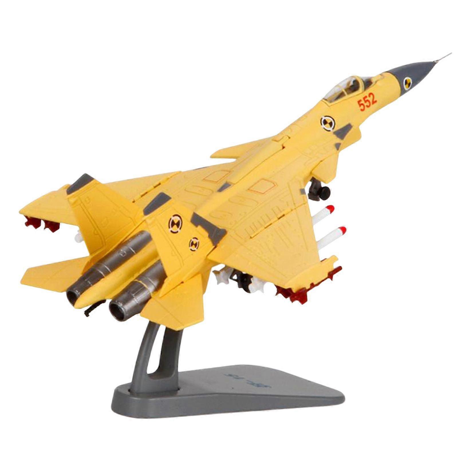 J15 Airplane Model Toy 1/100 Scale Aircraft Model for Table Cafe Living Room yellow