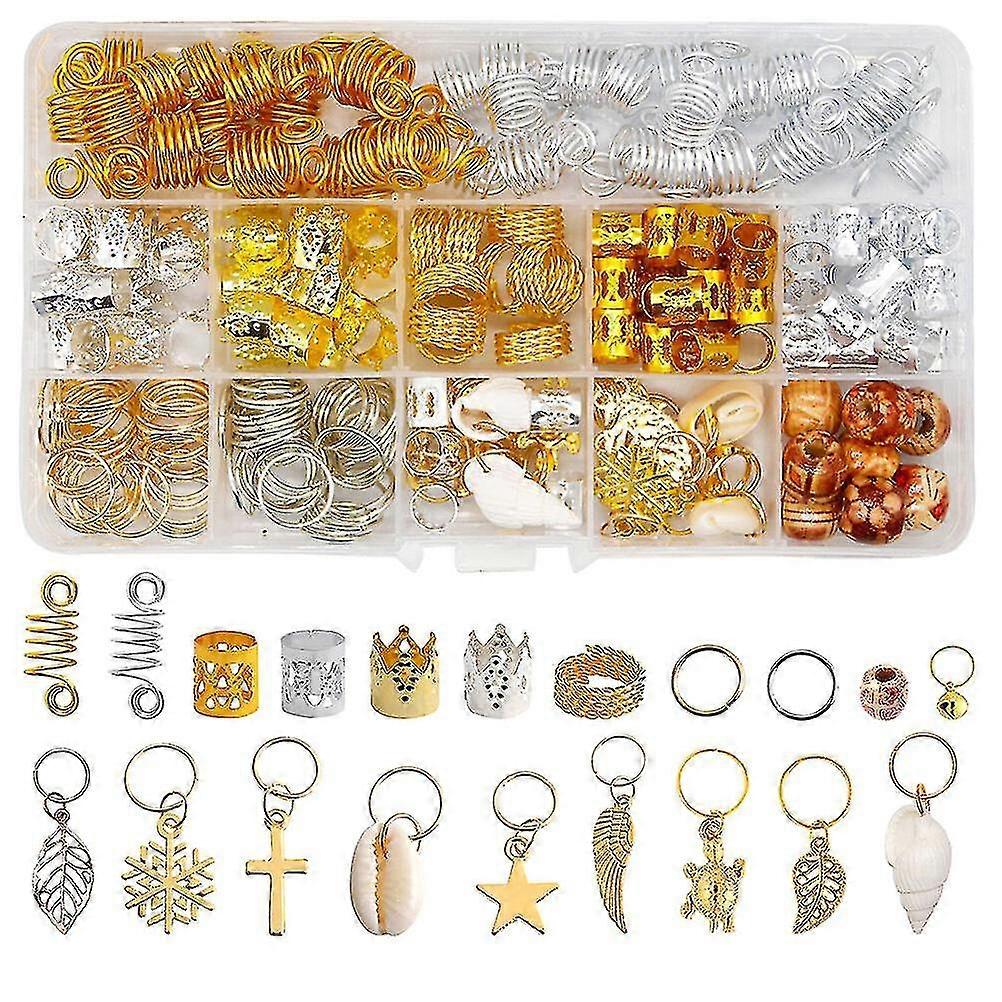 238pcs Dreadlocks δαχτυλίδια μαλλιά πλεξούδες χάντρες τρίχα επέκταση τρίχας Dreadlocks αξεσουάρ