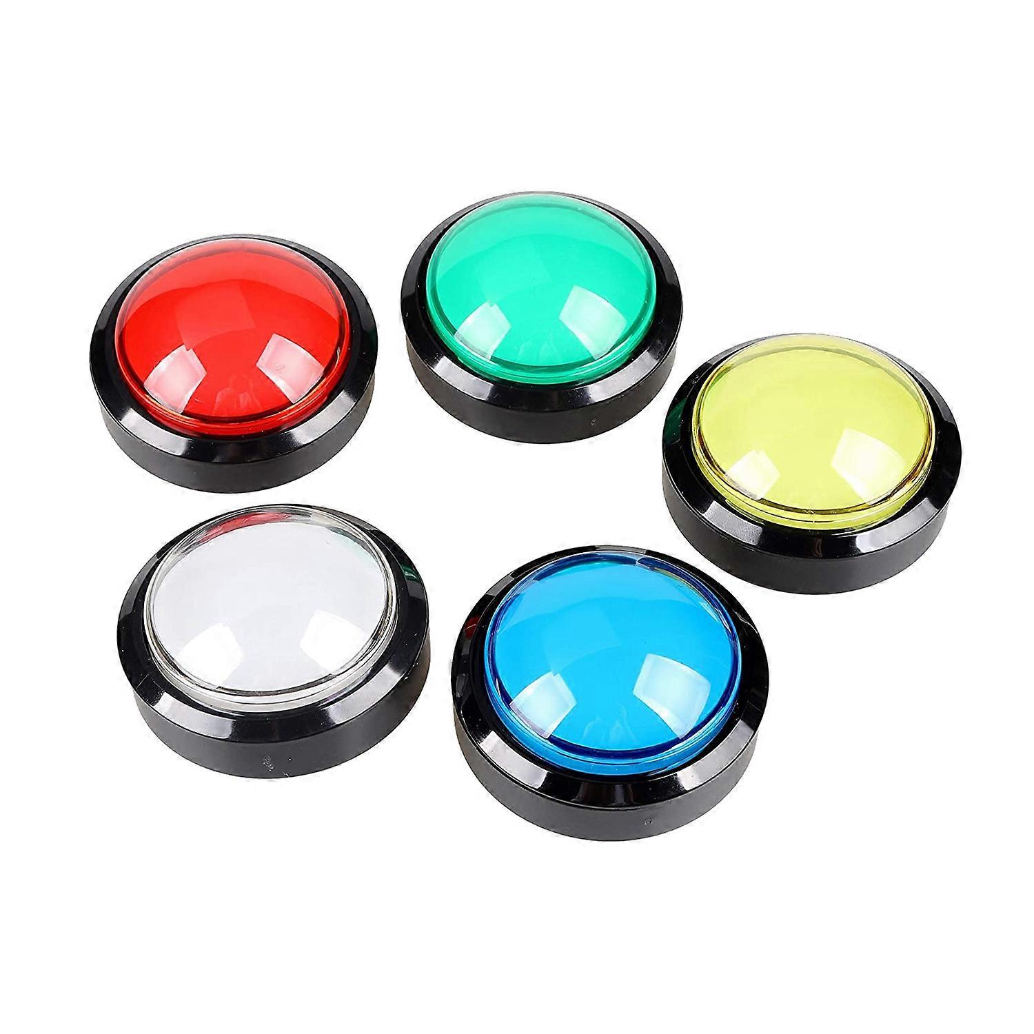 5X Arcade Buttons 60mm Dôme 2,36 pouces LED Bouton-poussoir avec Micro Switch Compatible Arcade Machine Console de jeux vidéo