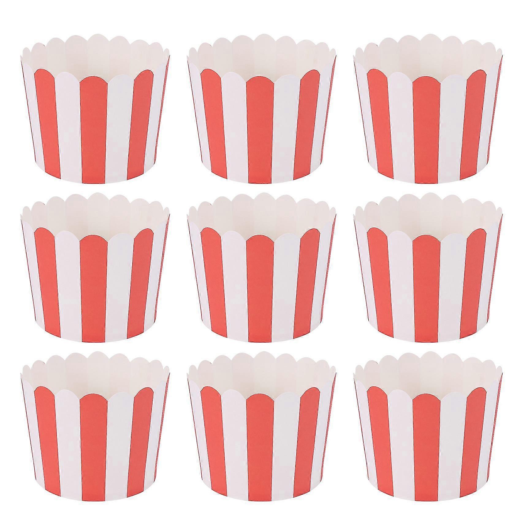 50X Cupcake Wrapper Paper Cake Case Baking Cups Liner Muffin Kitchen Baking,Red Stripes