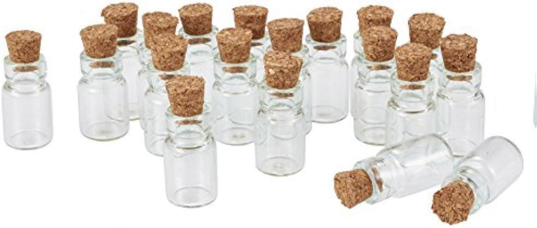 20pcs Clear Tampions Glass Wishing Bottles Vials with Cork Bead Containers