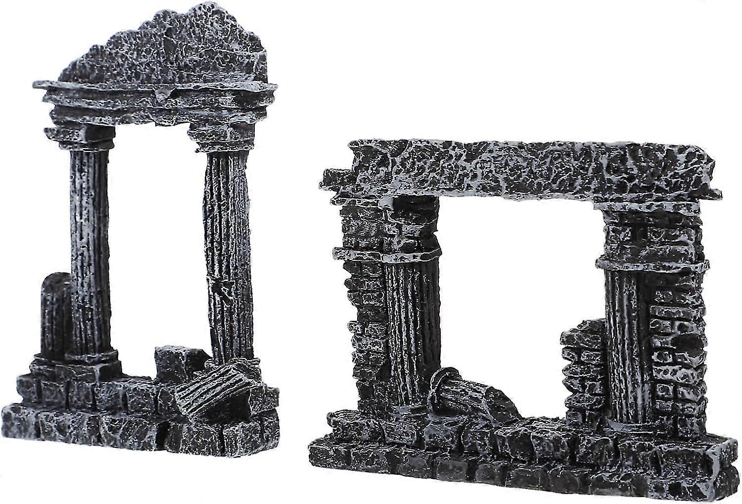 ArtificialRomanColumnBettaFishAquariumDecoration-Setof2