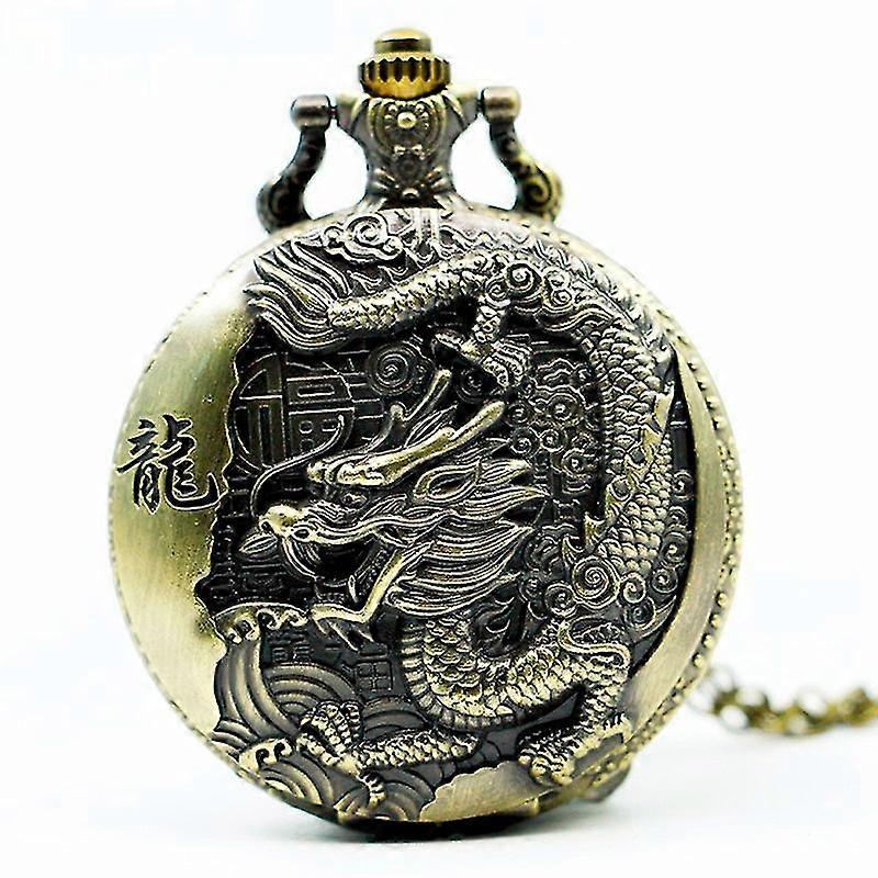 Bronze Embossed Chinese Style Retro Pocket Watch