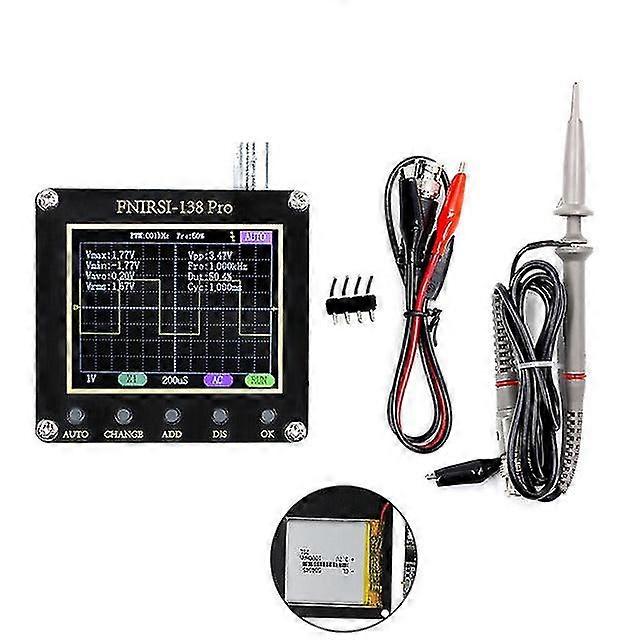 Fnirsi-138 pro digital handheld oscilloscope 2.5msa/s 200khz analog bandwidth 0-80khz 3.3v 60*65*18mm black