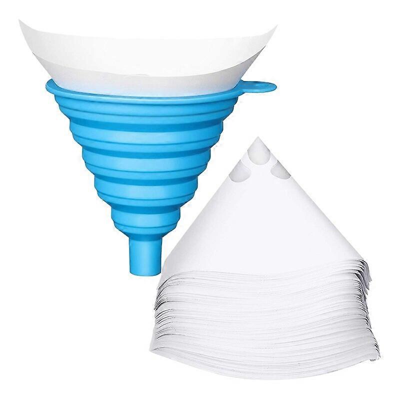 200 Pcs Paint Filters Strainer with 100 Micrometre Flow Nylon Mesh Cone Paint Filter Screen with 2 Pcs Silicone Funnel