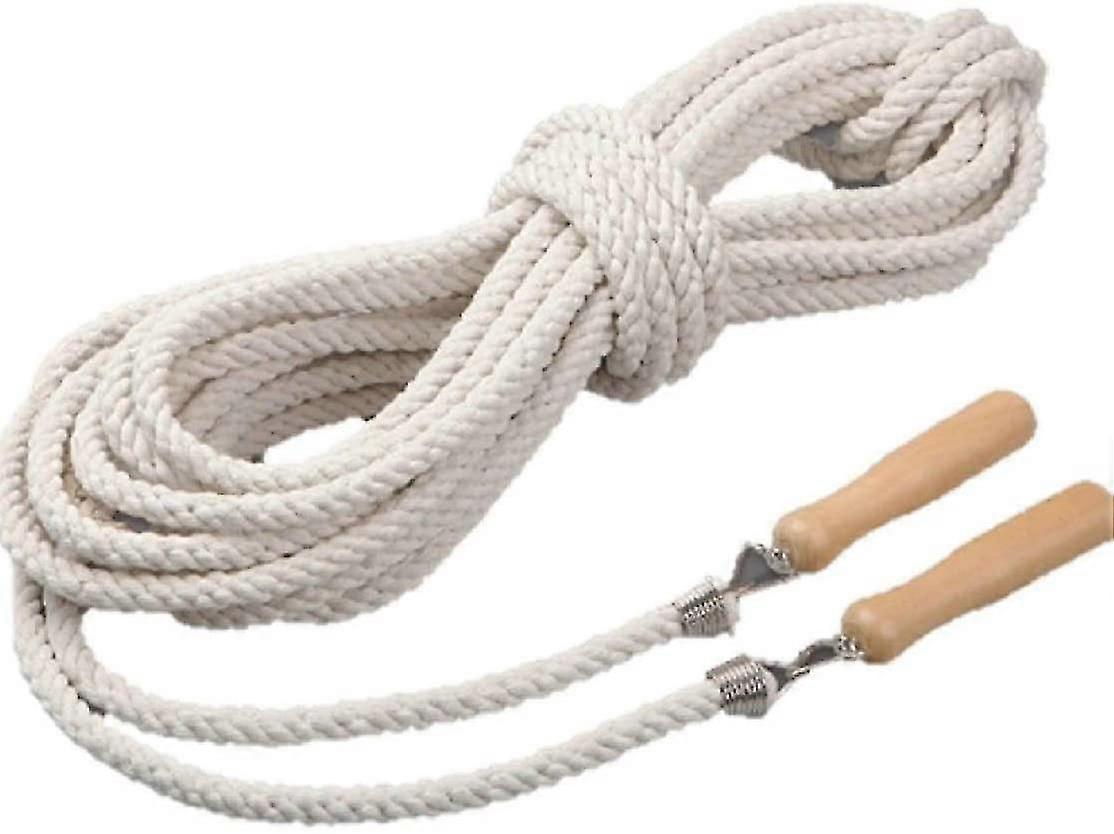 Skipping Rope, 22.9ft Long Jump Rope With Wooden Handle, Best Team Group Double Dutch Jump Rope For School Sport And Outdoor Activity-Good