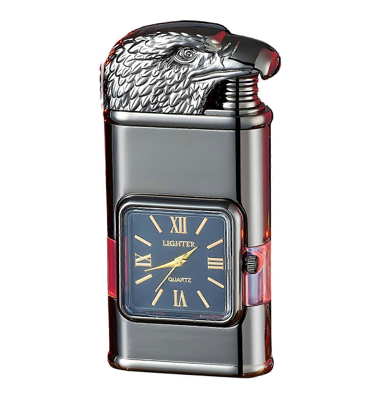 Electroplated Direct Fire Fire Genuine Quartz Dial With Visible Window Inflatable Windproof Lighter FAN0858