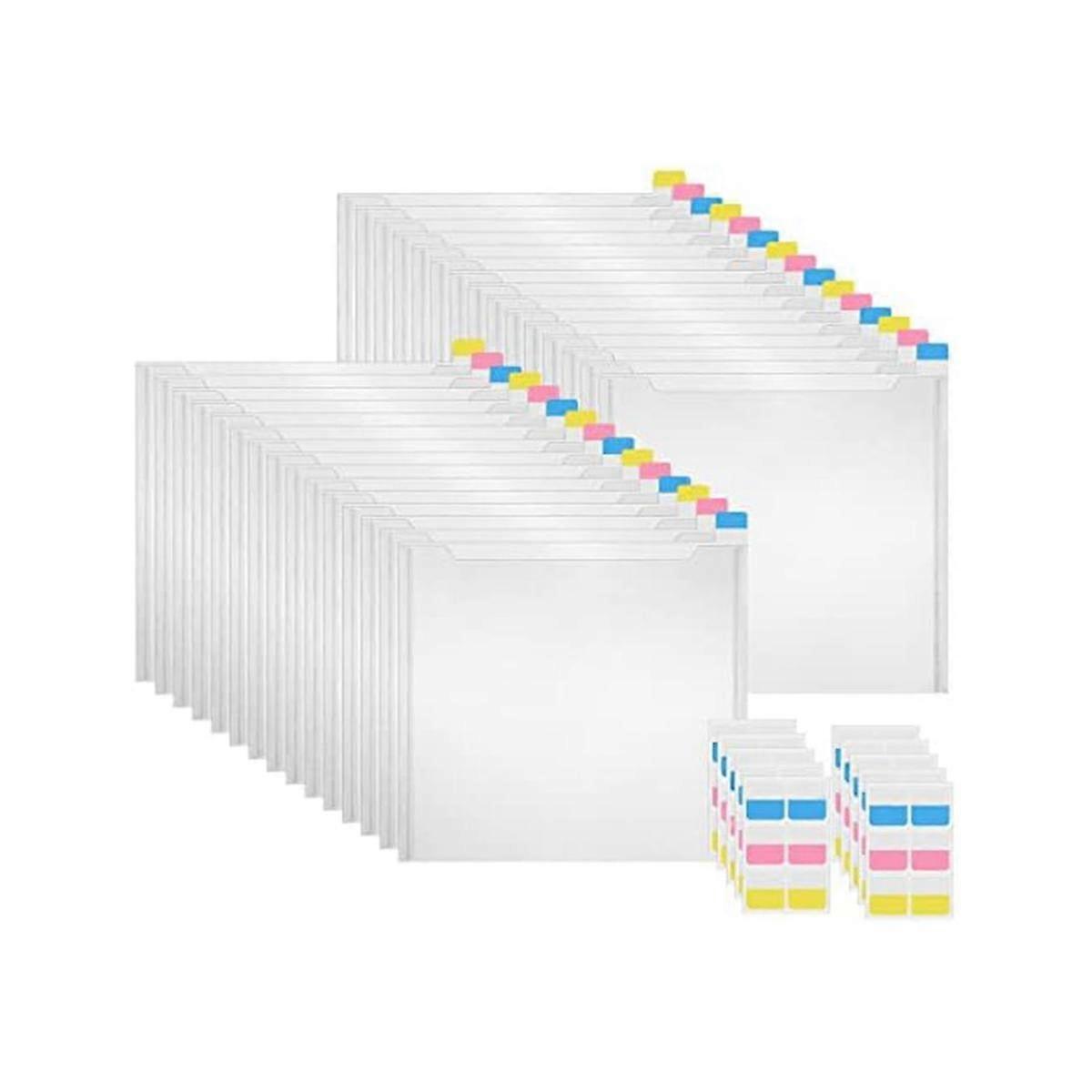 30 Piece Scrapbook Paper Storage Box, with Adhesive Index Labels Craft Paper Storage for Vinyl Pape